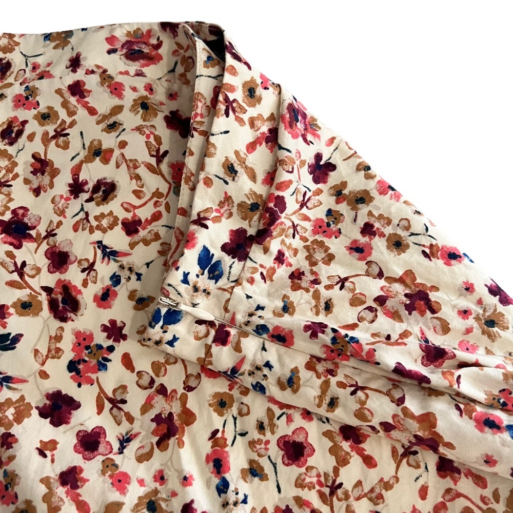 Ro & De High Waisted Floral Zip Up Skirt S - Picture 7 of 12